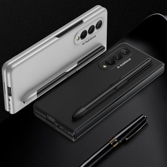 For Samsung Galaxy Z Fold3 5G GKK Ultra-thin Full Coverage Phone Flip Case with Pen Slot(Dark Green)