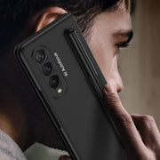 For Samsung Galaxy Z Fold3 5G GKK Ultra-thin Full Coverage Phone Flip Case with Pen Slot(Dark Green)