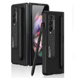For Samsung Galaxy Z Fold3 5G GKK Ultra-thin PC + PU Phone Flip Case with Holder & Pen Slot(Cross Texture) - Galaxy Phone Cases by GKK | Online Shopping South Africa | PMC TechLife | Buy Now Pay Later Mobicred