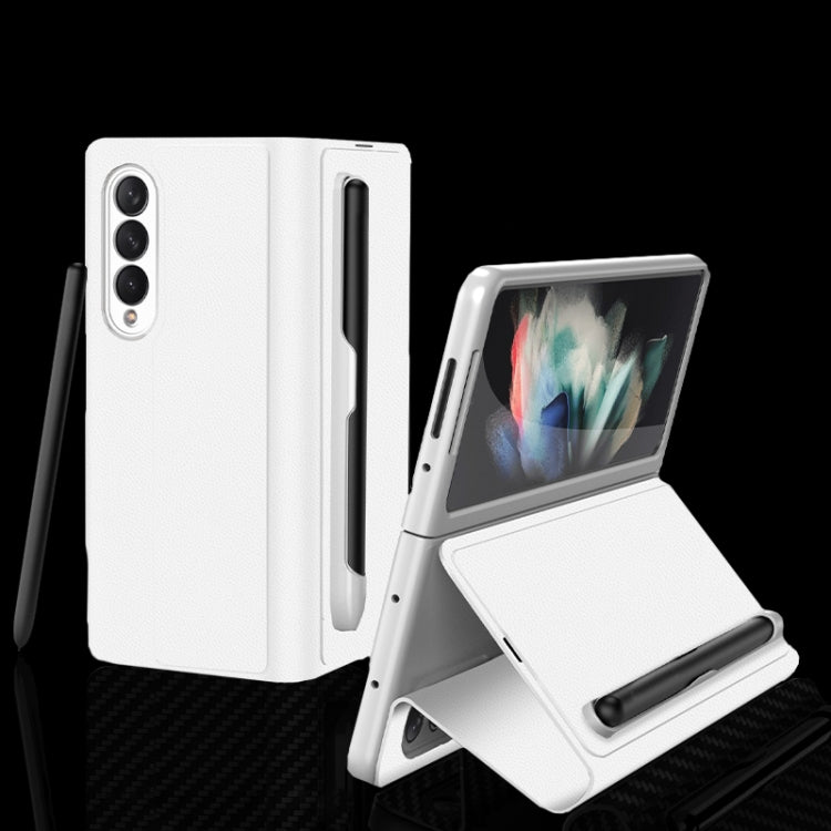 For Samsung Galaxy Z Fold3 5G GKK Ultra-thin Horizontal Flip Leather Phone Case with Pen Slot(Silver)