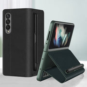 For Samsung Galaxy Z Fold3 5G GKK Ultra-thin Horizontal Flip Leather Phone Case with Pen Slot(Silver)