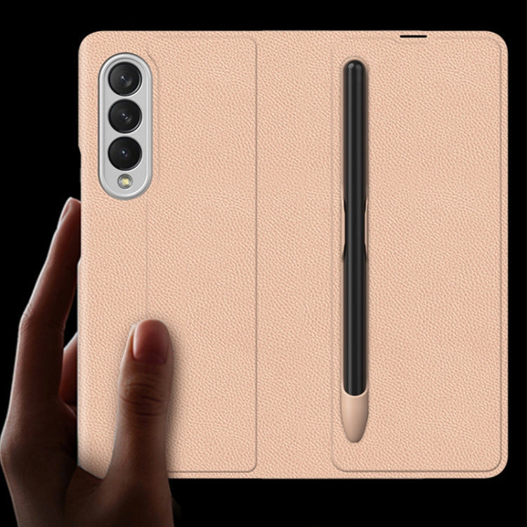 For Samsung Galaxy Z Fold3 5G GKK Ultra-thin Horizontal Flip Leather Phone Case with Pen Slot(Silver)