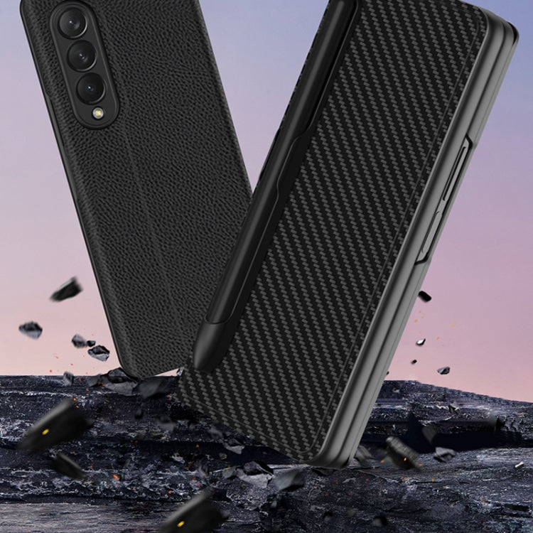For Samsung Galaxy Z Fold3 5G GKK Ultra-thin Horizontal Flip Leather Phone Case with Pen Slot(Silver)