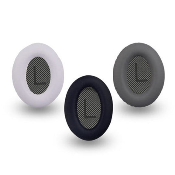 For BOSE QC35 Imitation Leather Soft Headphone Earmuff Jacket with LR Cotton, One Pair(Bright White)