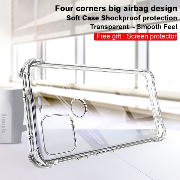 For Google Pixel 5a 5G IMAK All-inclusive Shockproof Airbag TPU Case with Screen Protector(Transparent)