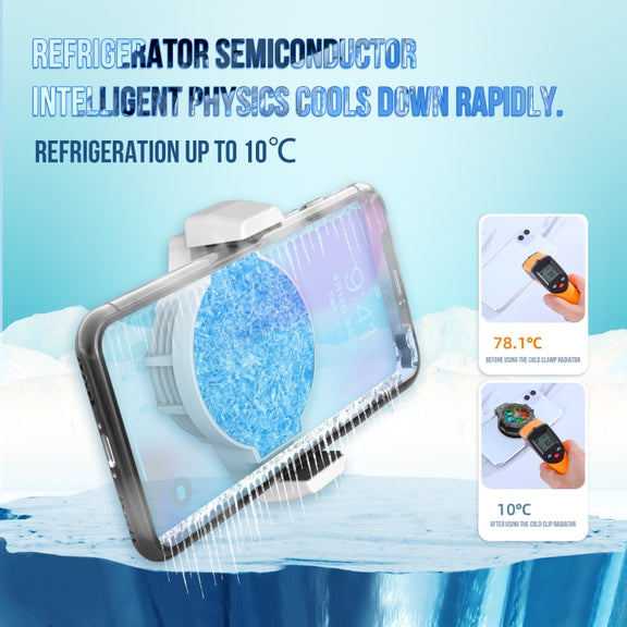 HXSJ P10 Portable Gaming Mobile Phone Radiator Holder with Rainbow Backlight(White)