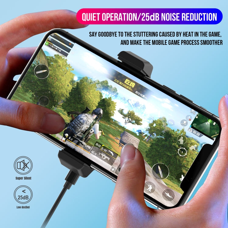 HXSJ P10 Portable Gaming Mobile Phone Radiator Holder with Rainbow Backlight(Black)