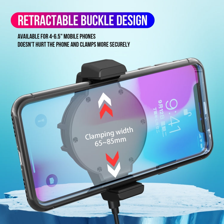 HXSJ P10 Portable Gaming Mobile Phone Radiator Holder with Rainbow Backlight(Black)
