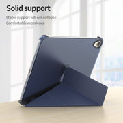 For iPad mini 2024 / mini 6 Double-sided Matte Translucent PC Deformation Tablet Leather Case with Holder & Sleep / Wake-up Function(Sky Blue)