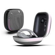 Mirror Surface Silicone + PC Wireless Earphone Protective Case for Beats Powerbeats Pro(Grey+White)
