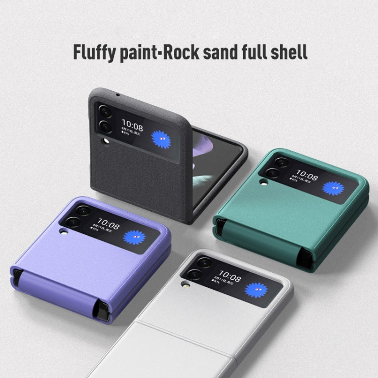 For Samsung Galaxy Z Flip3 5G Rock Sand All Inclusive Phone Case(Purple)