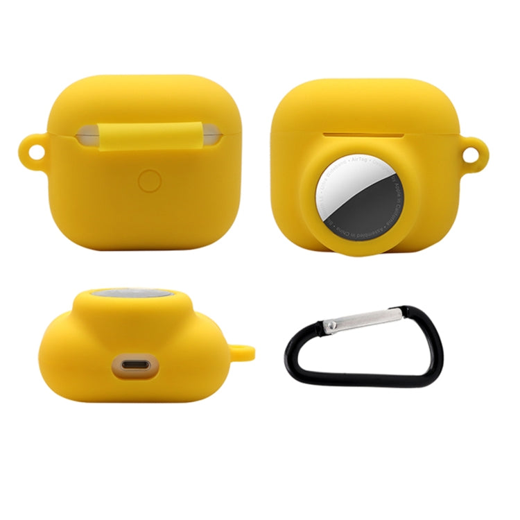 2 in 1 Shockproof Full Coverage Silicone Protective Case For AirPods 3 / AirTag(Blue)