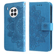 For Huawei nova 8i / Honor 50 Lite 7-petal Flowers Embossed Flip Leather Phone Case with Holder & Card Slots(Blue) - Honor Cases by PMC TechLife | Online Shopping South Africa | PMC TechLife | Buy Now Pay Later Mobicred