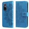 For Huawei nova 9 / Honor 50 7-petal Flowers Embossed Flip Leather Phone Case with Holder & Card Slots(Blue) - free shipping - PMC TechLife - Order now!