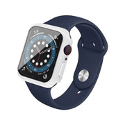 IMAK Shockproof PC Protective Case with Tempered Glass Film For Apple Watch Series 6 & SE & 5 & 4 44mm(White) - Watch Cases by imak