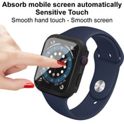 IMAK Shockproof PC Protective Case with Tempered Glass Film For Apple Watch Series 6 & SE & 5 & 4 44mm(White) - Watch Cases by imak