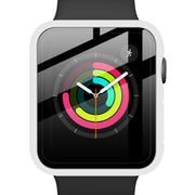 IMAK Shockproof PC Protective Case with Tempered Glass Film For Apple Watch Series 3 & 2 & 1 38mm(White) - Watch Cases by imak