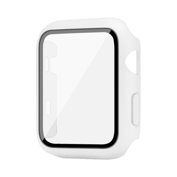 IMAK Shockproof PC Protective Case with Tempered Glass Film For Apple Watch Series 3 & 2 & 1 38mm(White) - Watch Cases by imak