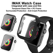 IMAK Shockproof PC Protective Case with Tempered Glass Film For Apple Watch Series 3 & 2 & 1 38mm(White) - Watch Cases by imak