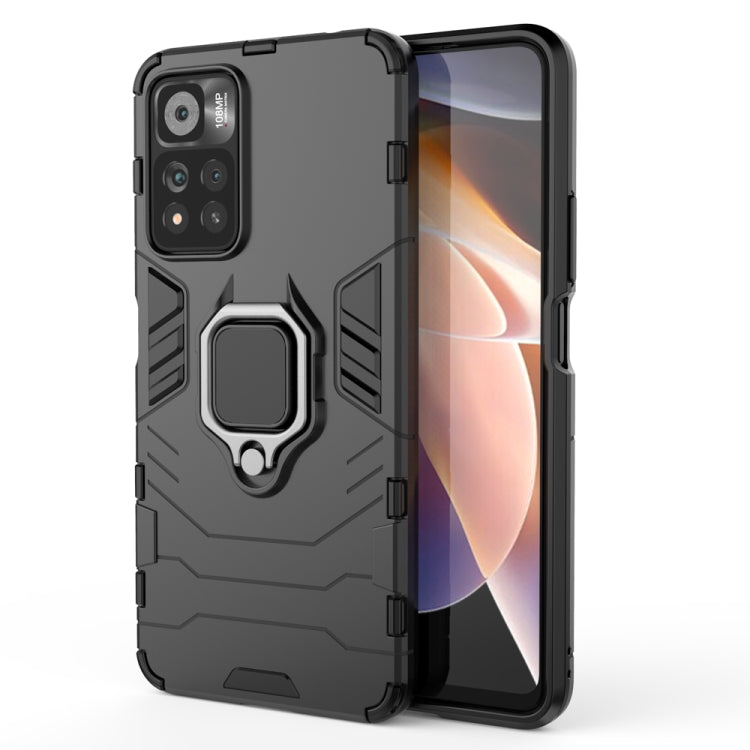 For Xiaomi Redmi Note 11 Pro / Note 11 Pro+ PC + TPU Shockproof Protective Phone Case with Magnetic Ring Holder(Black)