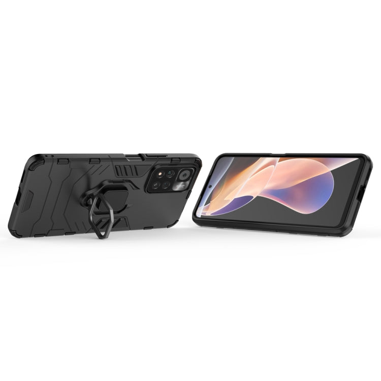 For Xiaomi Redmi Note 11 Pro / Note 11 Pro+ PC + TPU Shockproof Protective Phone Case with Magnetic Ring Holder(Black)