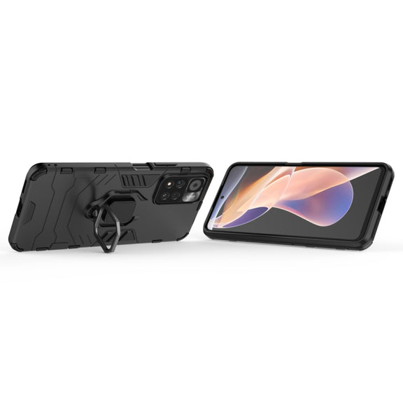 For Xiaomi Redmi Note 11 Pro / Note 11 Pro+ PC + TPU Shockproof Protective Phone Case with Magnetic Ring Holder(Black)