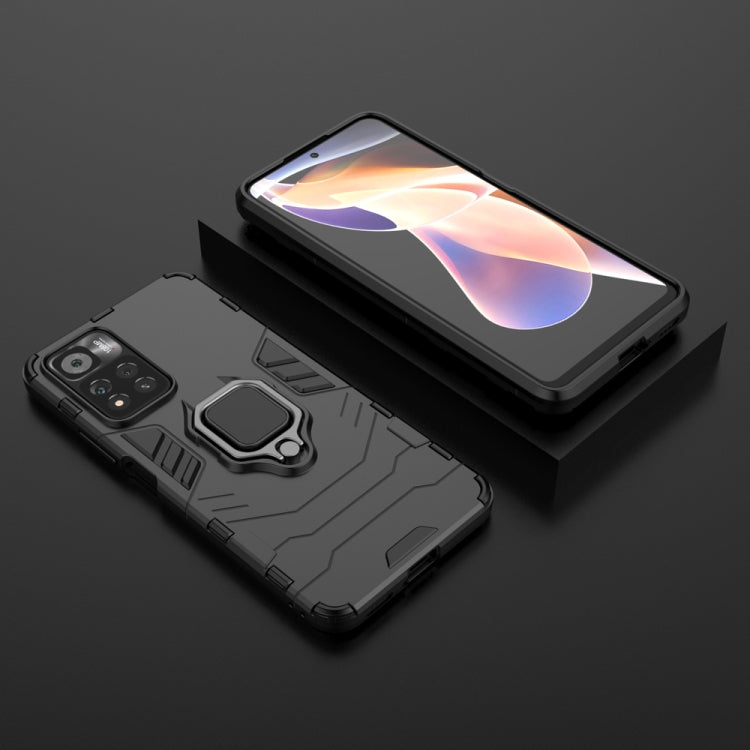 For Xiaomi Redmi Note 11 Pro / Note 11 Pro+ PC + TPU Shockproof Protective Phone Case with Magnetic Ring Holder(Black)
