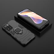 For Xiaomi Redmi Note 11 Pro / Note 11 Pro+ PC + TPU Shockproof Protective Phone Case with Magnetic Ring Holder(Black)