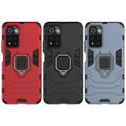 For Xiaomi Redmi Note 11 Pro / Note 11 Pro+ PC + TPU Shockproof Protective Phone Case with Magnetic Ring Holder(Black)
