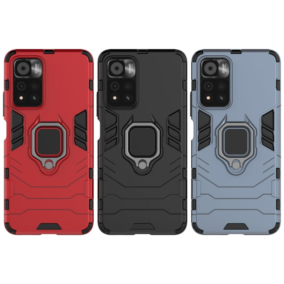 For Xiaomi Redmi Note 11 Pro / Note 11 Pro+ PC + TPU Shockproof Protective Phone Case with Magnetic Ring Holder(Black)