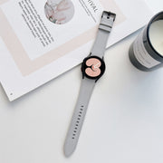 For Samsung Galaxy Watch4 40mm / 44mm Double-sided Leather Strap Watch Band(Grey)