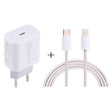SDC-20W PD USB-C / Type-C Travel Charger + 1m 20W USB-C / Type-C to 8 Pin Data Cable Set, EU Plug(White) - free shipping - PMC TechLife - Order now!