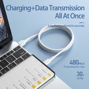 REMAX RC-179a 2.4A Type-C / USB-C High Elastic TPE Fast Charging Data Cable, Length: 1m(White)