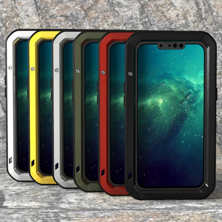 For iPhone 13 Pro LOVE MEI Metal Shockproof Life Water-resistant Dustproof Protective Phone Case (Black)