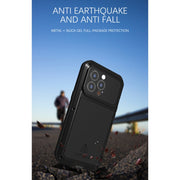 For iPhone 13 Pro LOVE MEI Metal Shockproof Life Water-resistant Dustproof Protective Phone Case (Red)