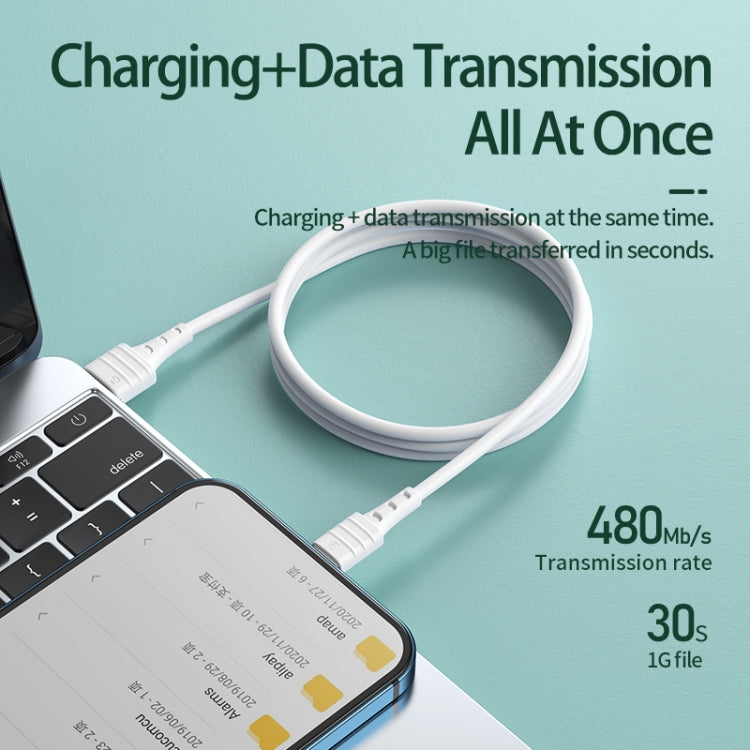 REMAX RC-179i 2.4A 8 Pin High Elastic TPE Fast Charging Data Cable, Length: 1m(Blue)
