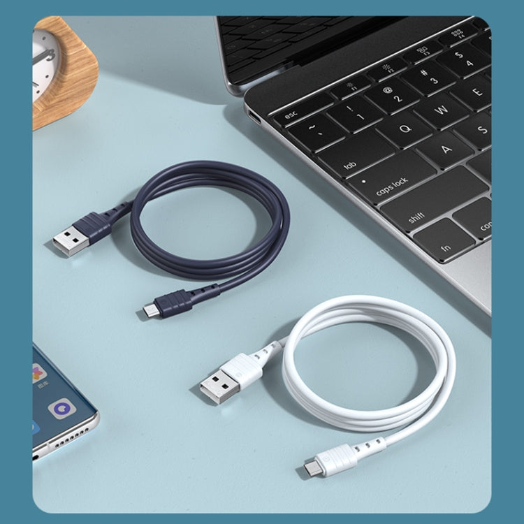 REMAX RC-179m  2.4A Micro USB High Elastic TPE Fast Charging Data Cable, Length: 1m(Blue)