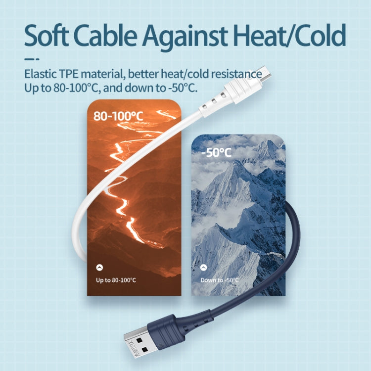 REMAX RC-179m  2.4A Micro USB High Elastic TPE Fast Charging Data Cable, Length: 1m(Blue)