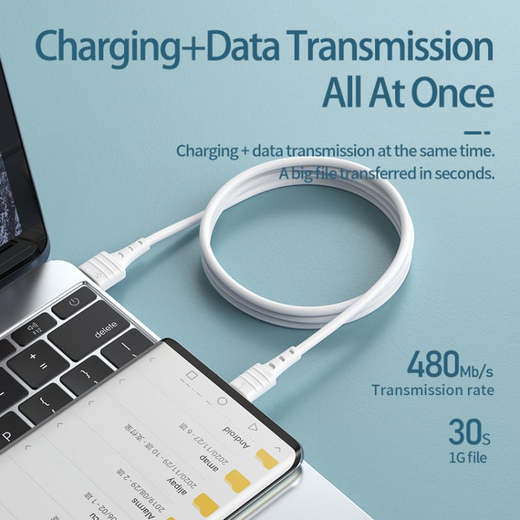 REMAX RC-179m  2.4A Micro USB High Elastic TPE Fast Charging Data Cable, Length: 1m(Blue)