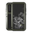 For Samsung Galaxy S21 FE LOVE MEI Metal Shockproof Waterproof Dustproof Protective Phone Case with Glass(Green) - Galaxy Phone Cases by LOVE MEI | Online Shopping South Africa | PMC TechLife | Buy Now Pay Later Mobicred