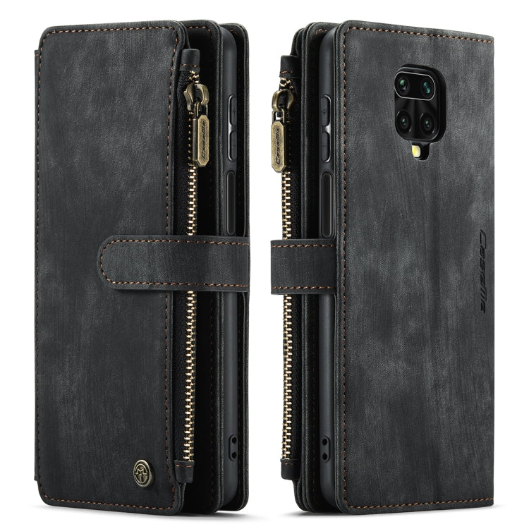 For Xiaomi Redmi Note 9 Pro Max / Redmi Note 9 Pro / Redmi Note 9s CaseMe-C30 Multifunctional Horizontal Flip PU + TPU Phone Case(Black)