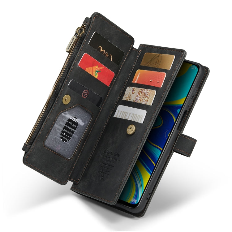 For Xiaomi Redmi Note 9 Pro Max / Redmi Note 9 Pro / Redmi Note 9s CaseMe-C30 Multifunctional Horizontal Flip PU + TPU Phone Case(Black)