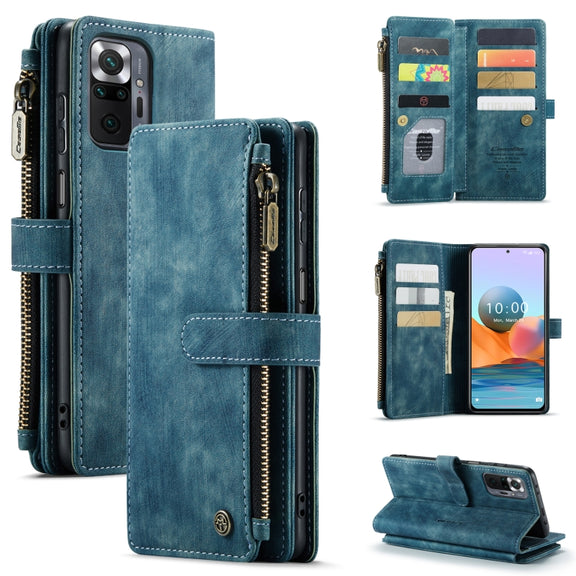 For Xiaomi Redmi Note 10 Pro 4G / Redmi Note 10 Pro Max CaseMe-C30 Multifunctional Horizontal Flip PU + TPU Phone Case(Blue)