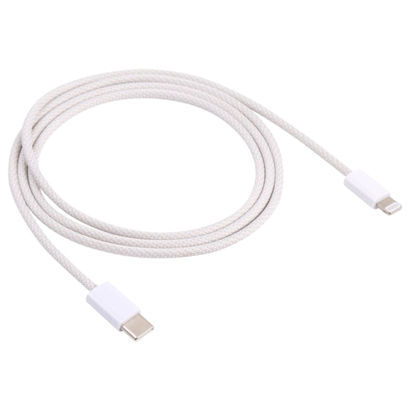 12W PD USB-C / Type-C to 8 Pin Data Cable, Cable Length: 1m(White)