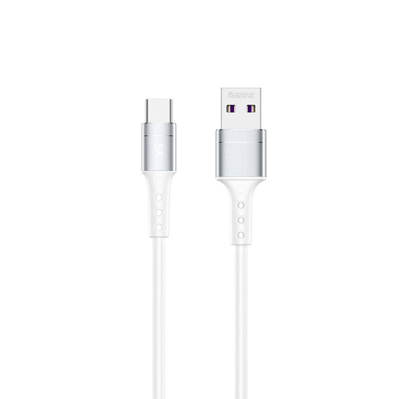REMAX RC-198a Chaining II Series 5A USB to USB-C / Type-C Fast Charging Data Cable, Cable Length: 1m(White)