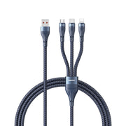 REMAX RC-199th Whirly Series 5A USB to USB-C / Type-C + 8 Pin + Micro USB Fast Charging Data Cable, Cable Length: 1.2m(Midnight Blue)