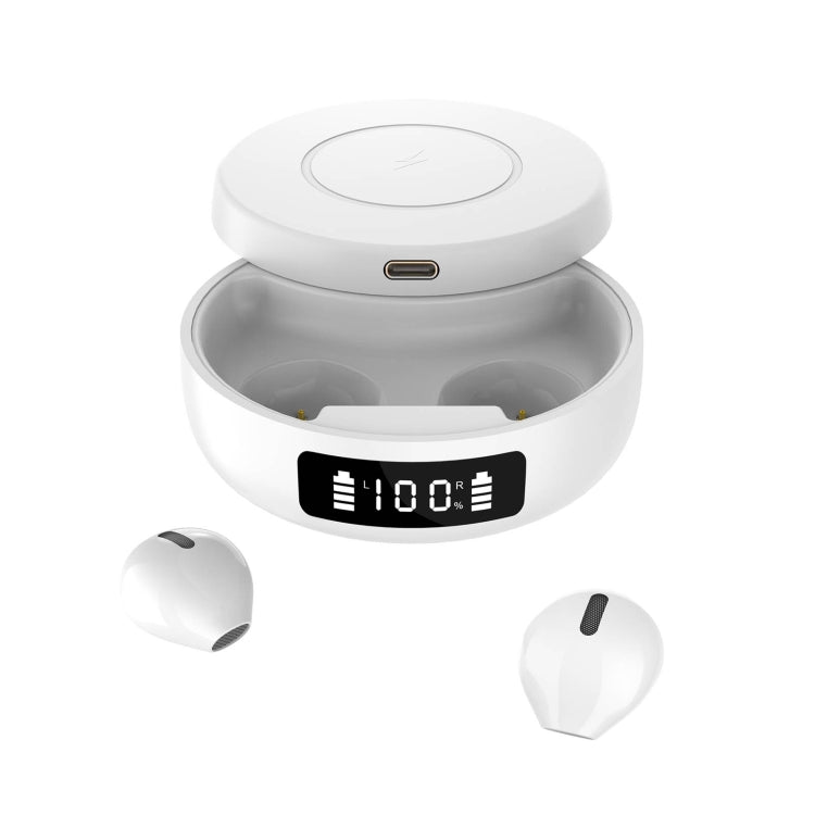 X6WS Mini Noise Reduction Digital Display TWS Wireless Bluetooth Earphone(White)