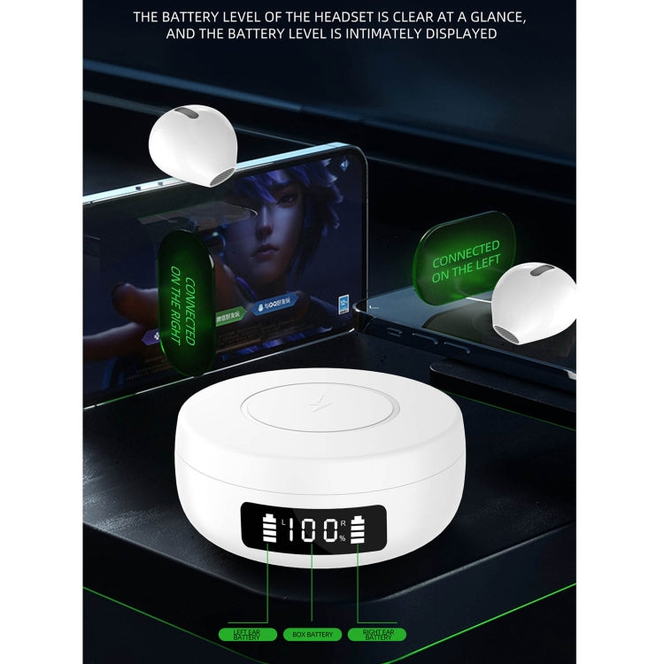 X6WS Mini Noise Reduction Digital Display TWS Wireless Bluetooth Earphone(White)