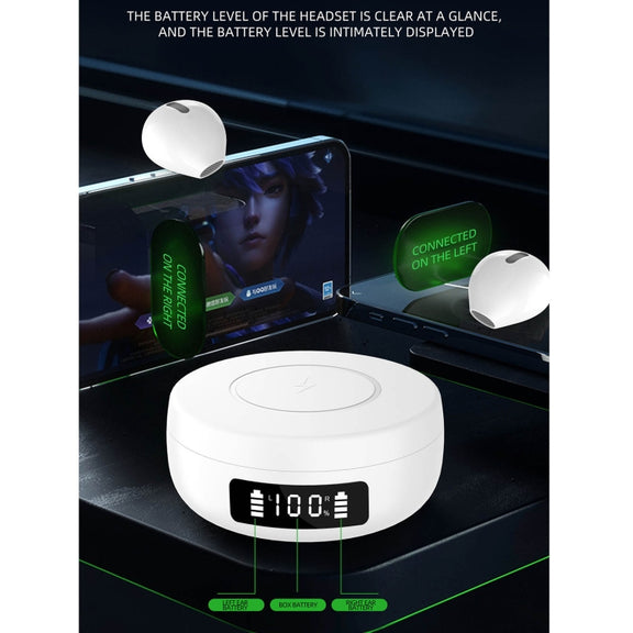 X6WS Mini Noise Reduction Digital Display TWS Wireless Bluetooth Earphone(White)