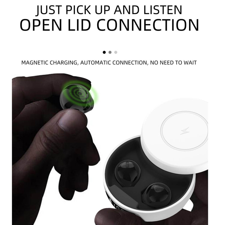 X6WS Mini Noise Reduction Digital Display TWS Wireless Bluetooth Earphone(White)
